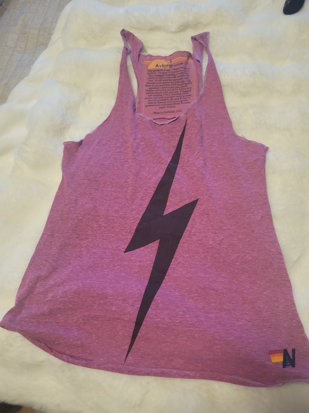 Aviator Nation Women's Pink Lightning Racerback Tank